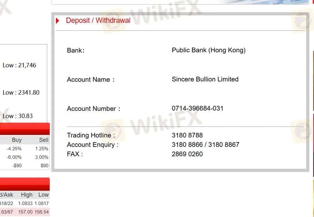 Deposits & Withdrawals