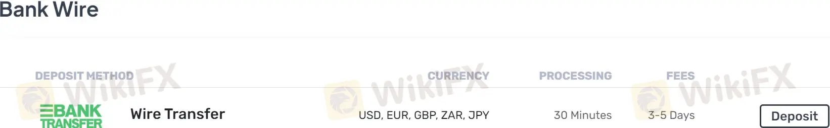 Deposit & Withdrawal