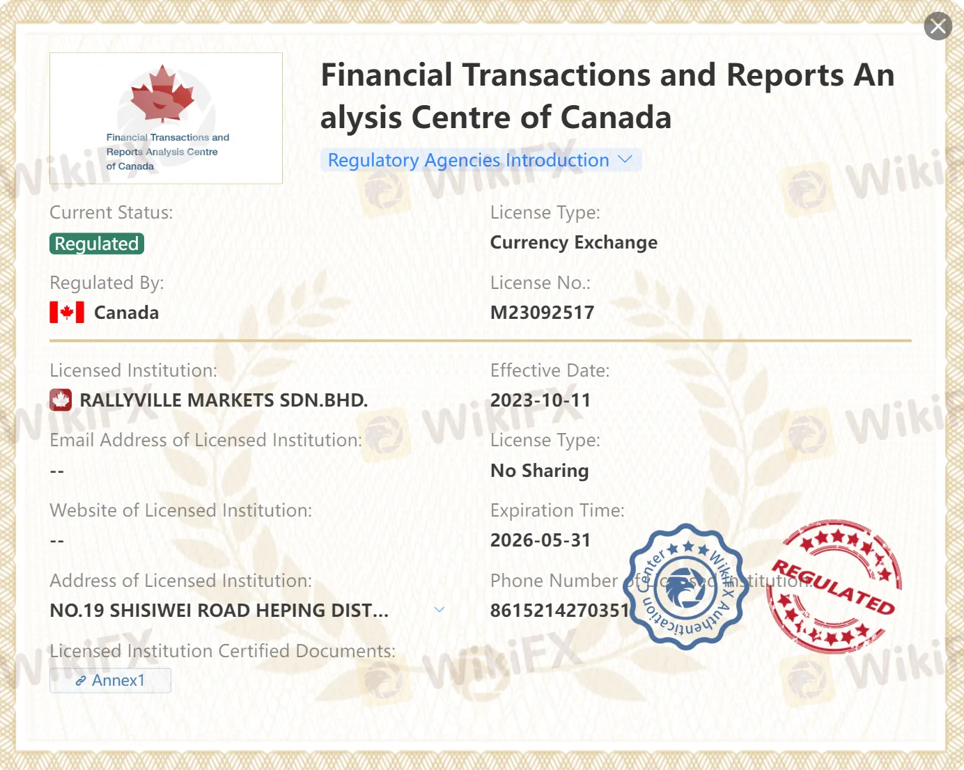 Regulated by FINTRAC Regulated by FINTRAC