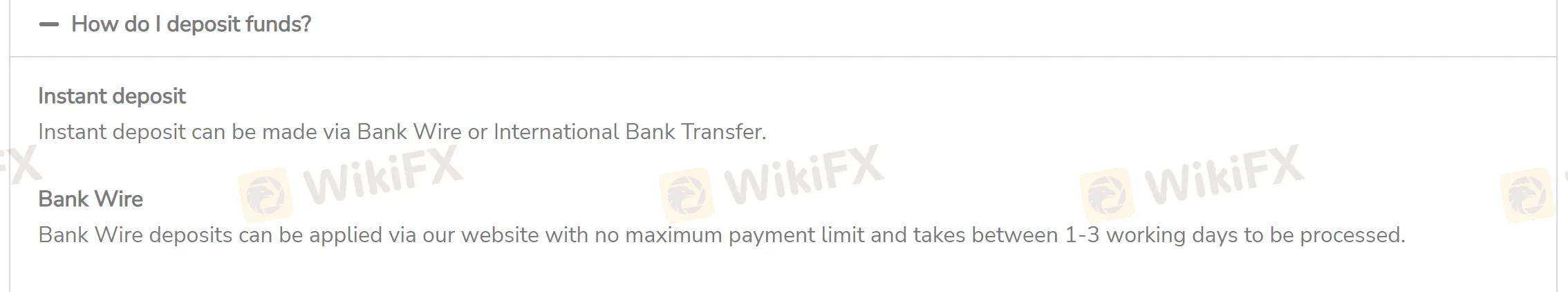 Deposit details Deposit details