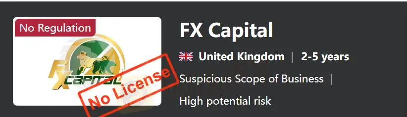 FX Capital是否合法？