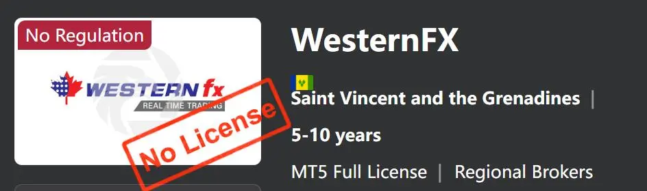 WesternFX 是否合法? WesternFX 是否合法?
