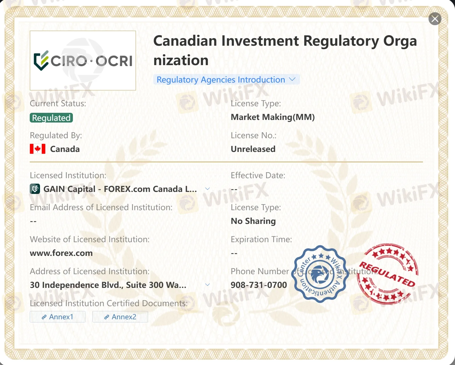 Additionally, Forex.com offers negative balance protection on all of its trading accounts. This means that clients cannot lose more money than they have in their account, providing an additional layer of security and peace of mind in trading. In the event that an extreme market situation occurs and a position moves against the client, Forex.com will automatically close the position before the account balance falls below zero. This protection helps limit risk for clients and is an important feature to consider when choosing a forex broker. Regulated by CIRO