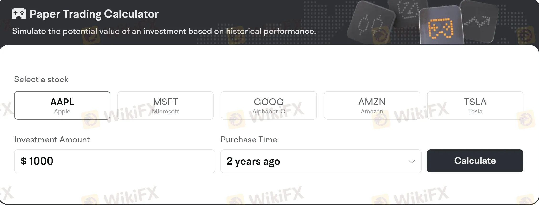 Paper trading calculator