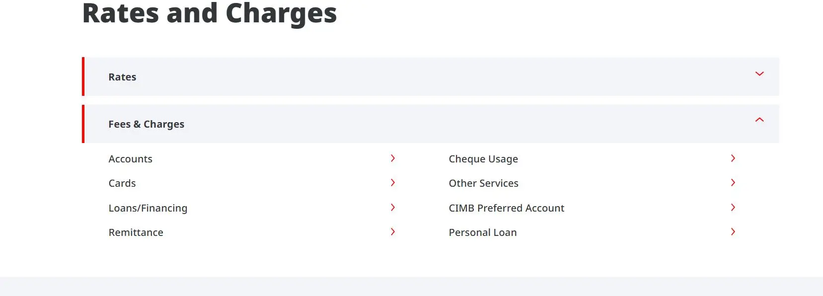 Rates and charges
