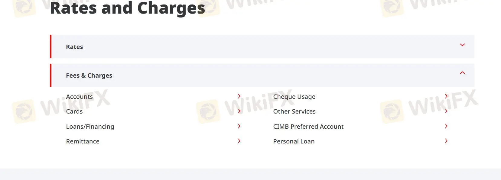 Rates and charges Rates and charges