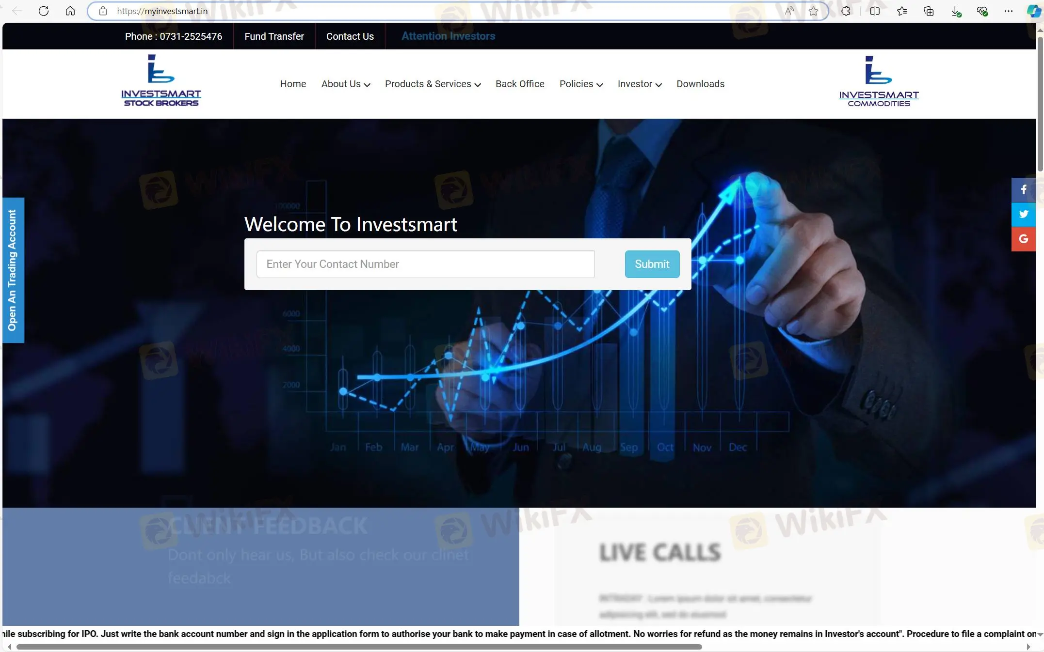 Page d'accueil de Investsmart