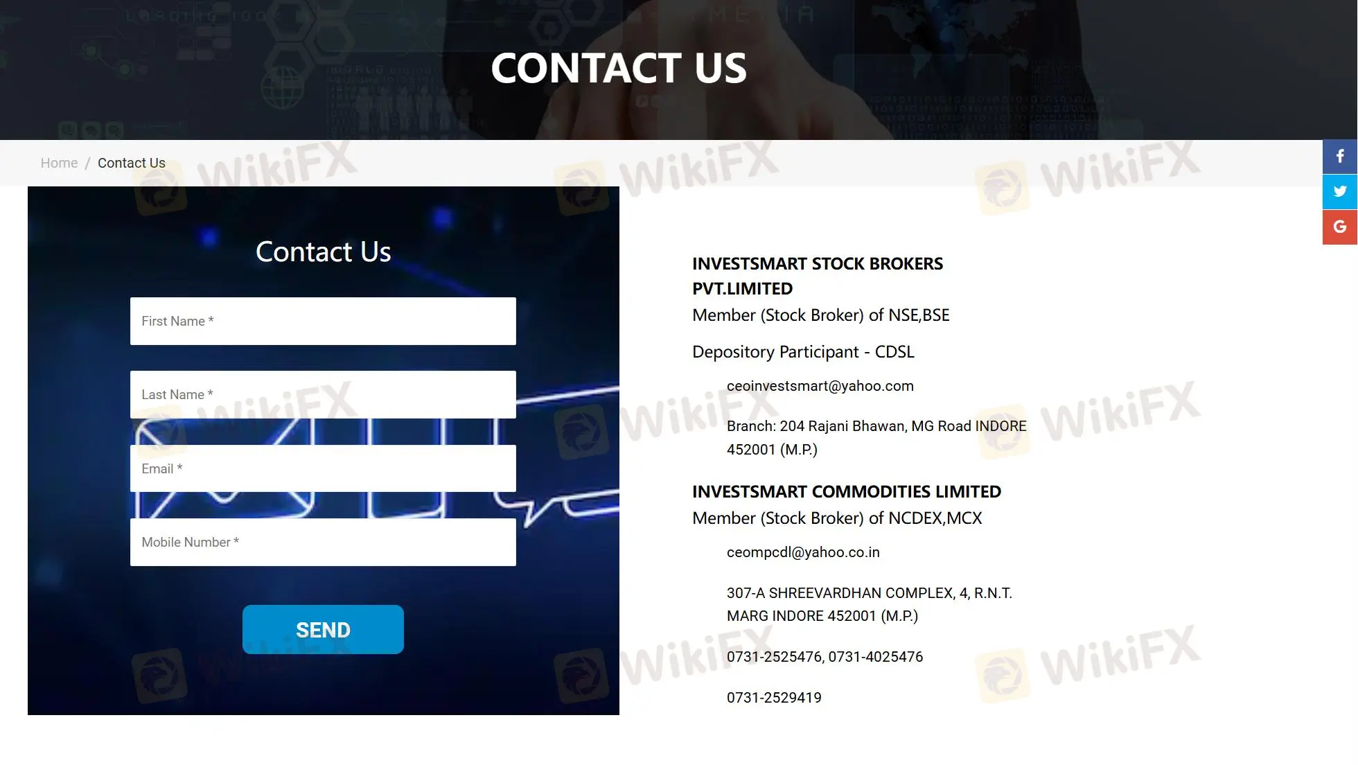 Informations de contact