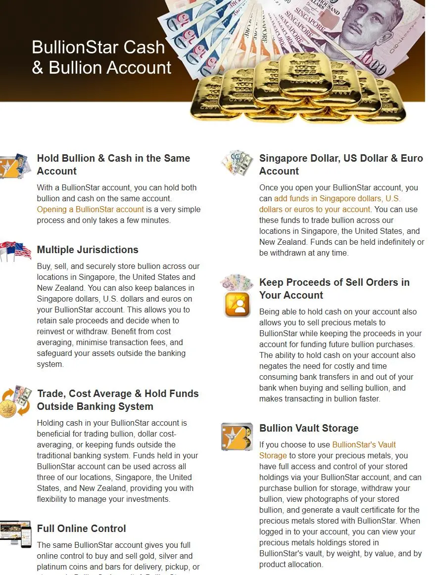 Cash & Bullion Accounts