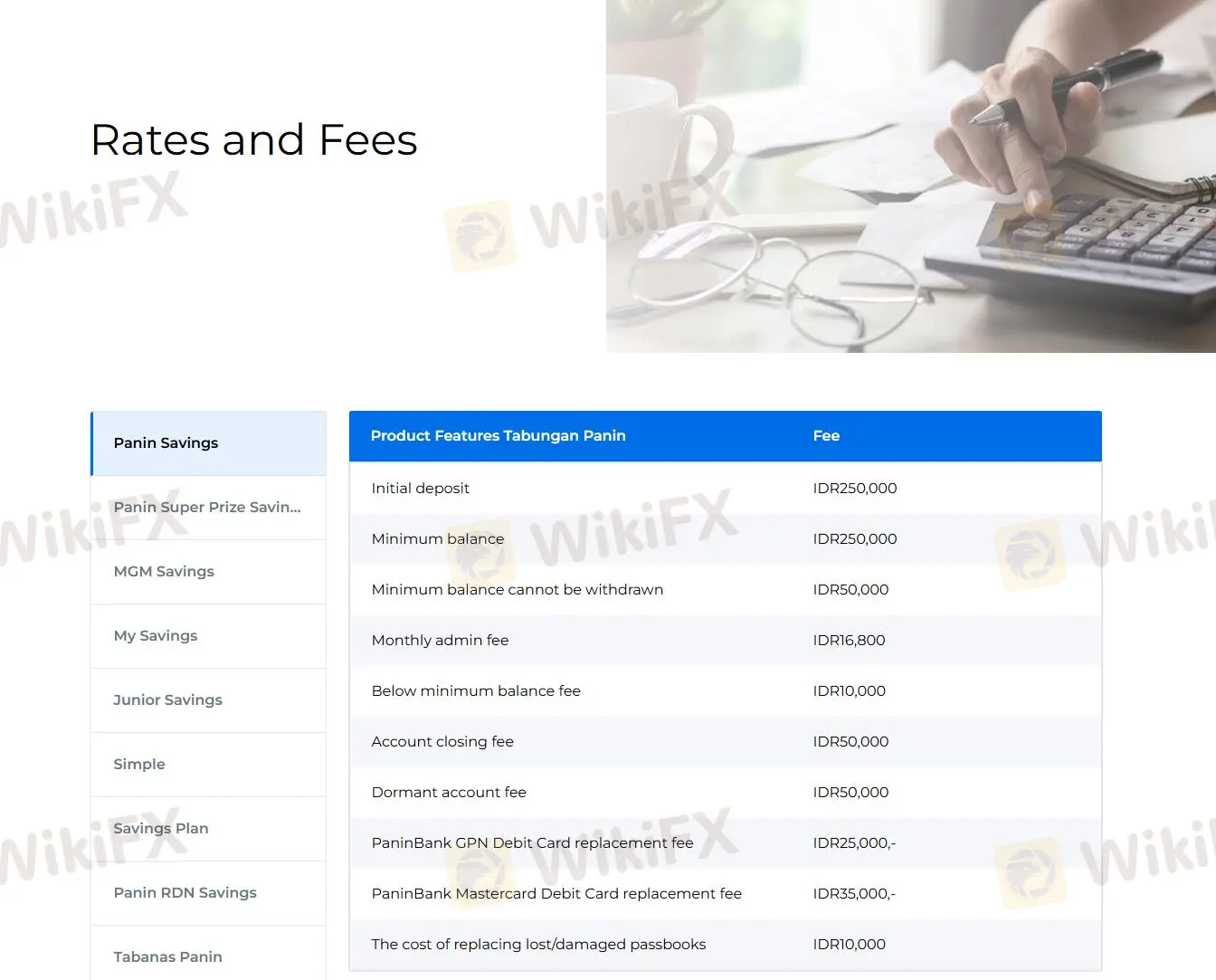 Rates and fees