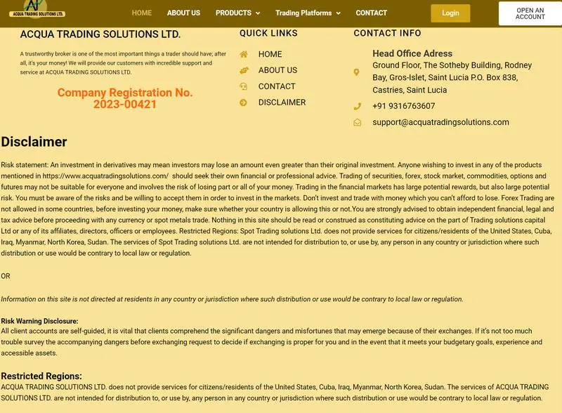 Pangkalahatang-ideya ng Acqua Trading Solutions Pangkalahatang-ideya ng Acqua Trading Solutions