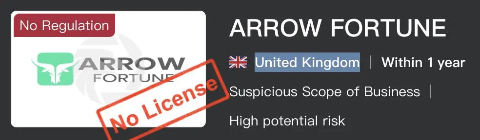 ARROW FORTUNE是否合法? ARROW FORTUNE是否合法?
