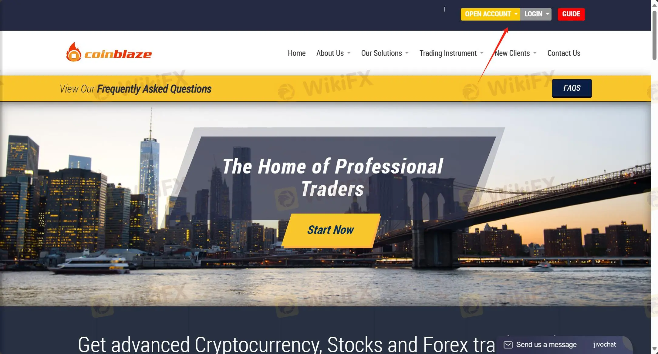 Как открыть счет в COINBLAZE