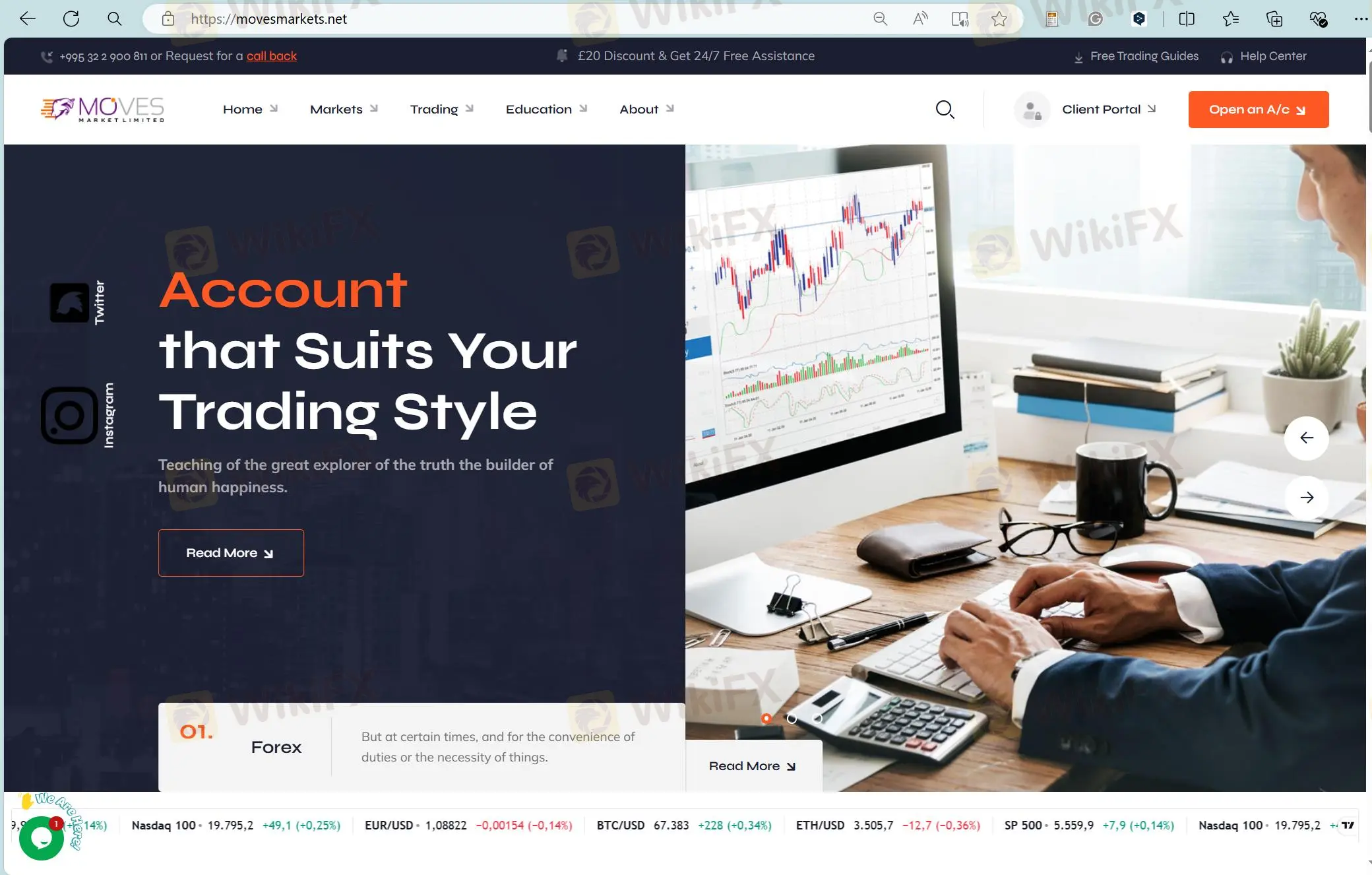 Moves Market's homepage