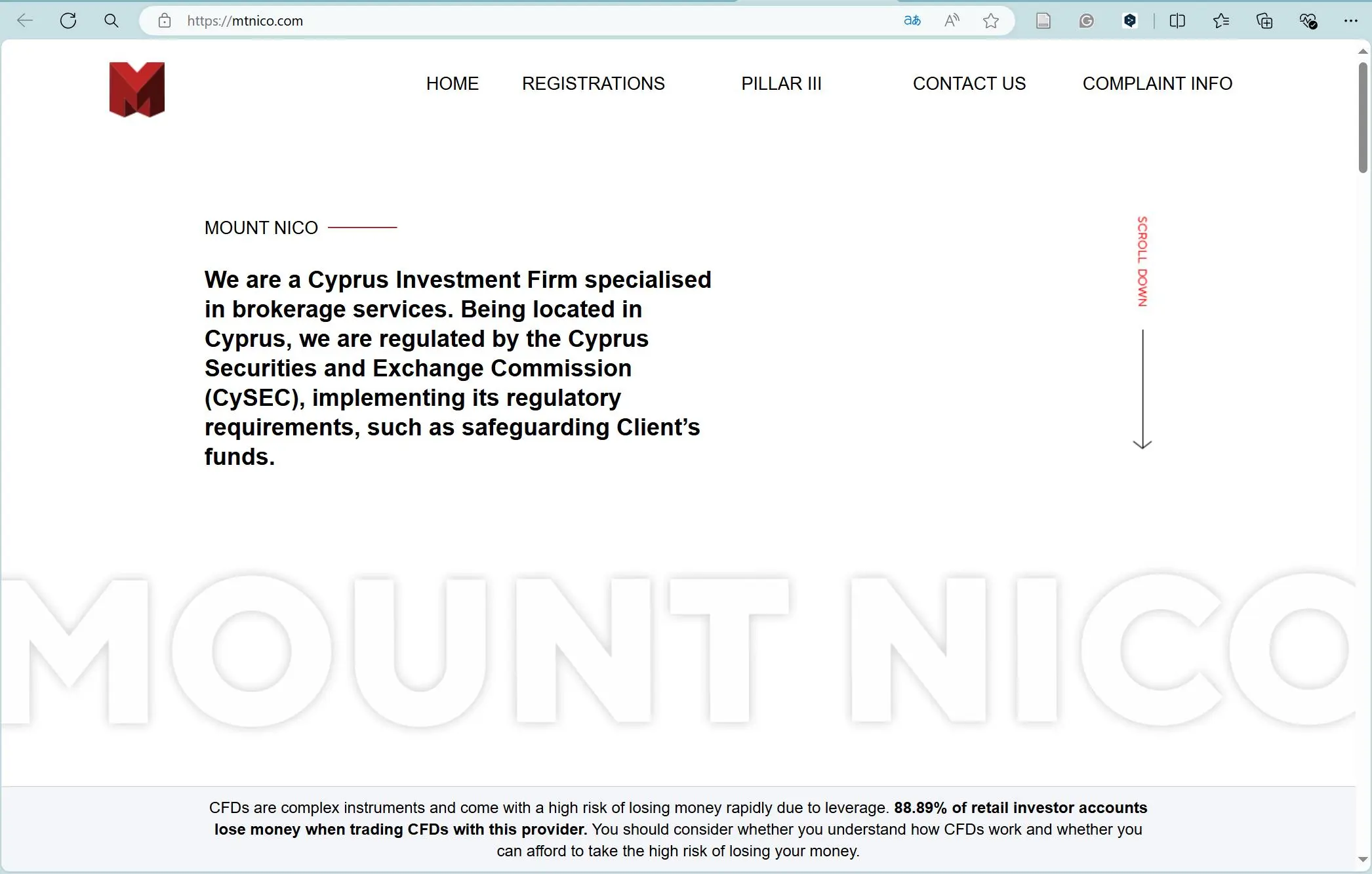 Mount Nicos homepage Mount Nicos homepage