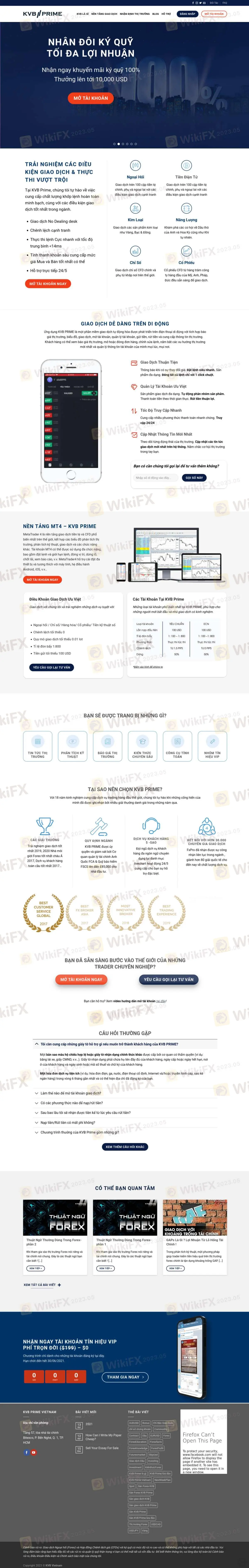 KVB Vietnam's homepage