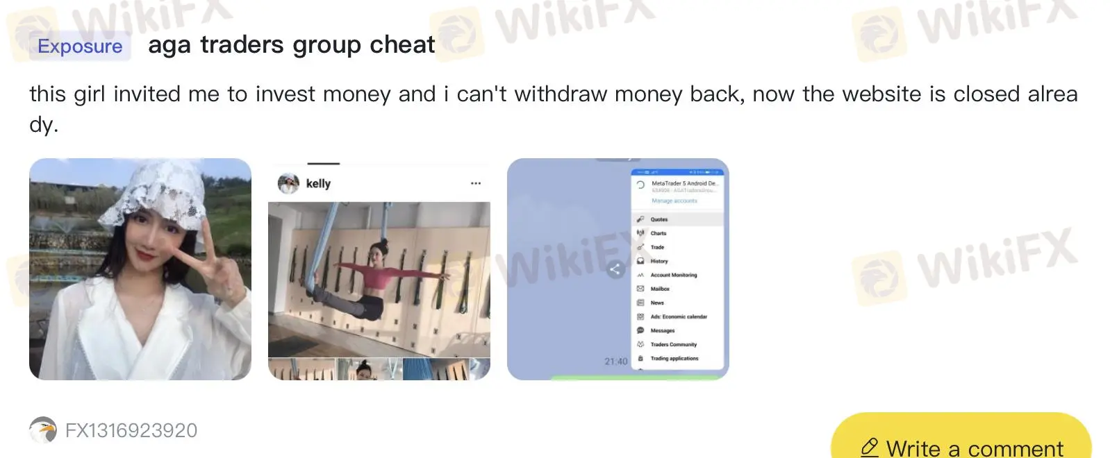 Negative AGA TRADERS GROUP Reviews on WikiFX Negative AGA TRADERS GROUP Reviews on WikiFX