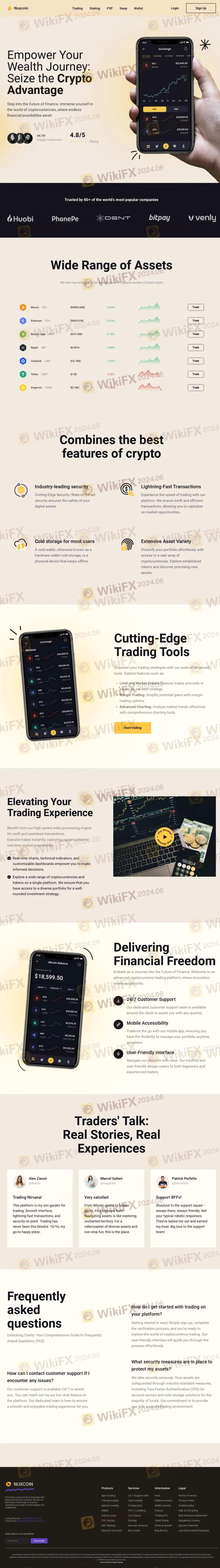 Página principal de Nuxcoin