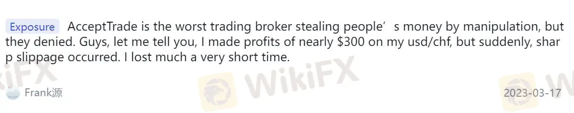 Negative AccepTrade Reviews on WikiFX Negative AccepTrade Reviews on WikiFX