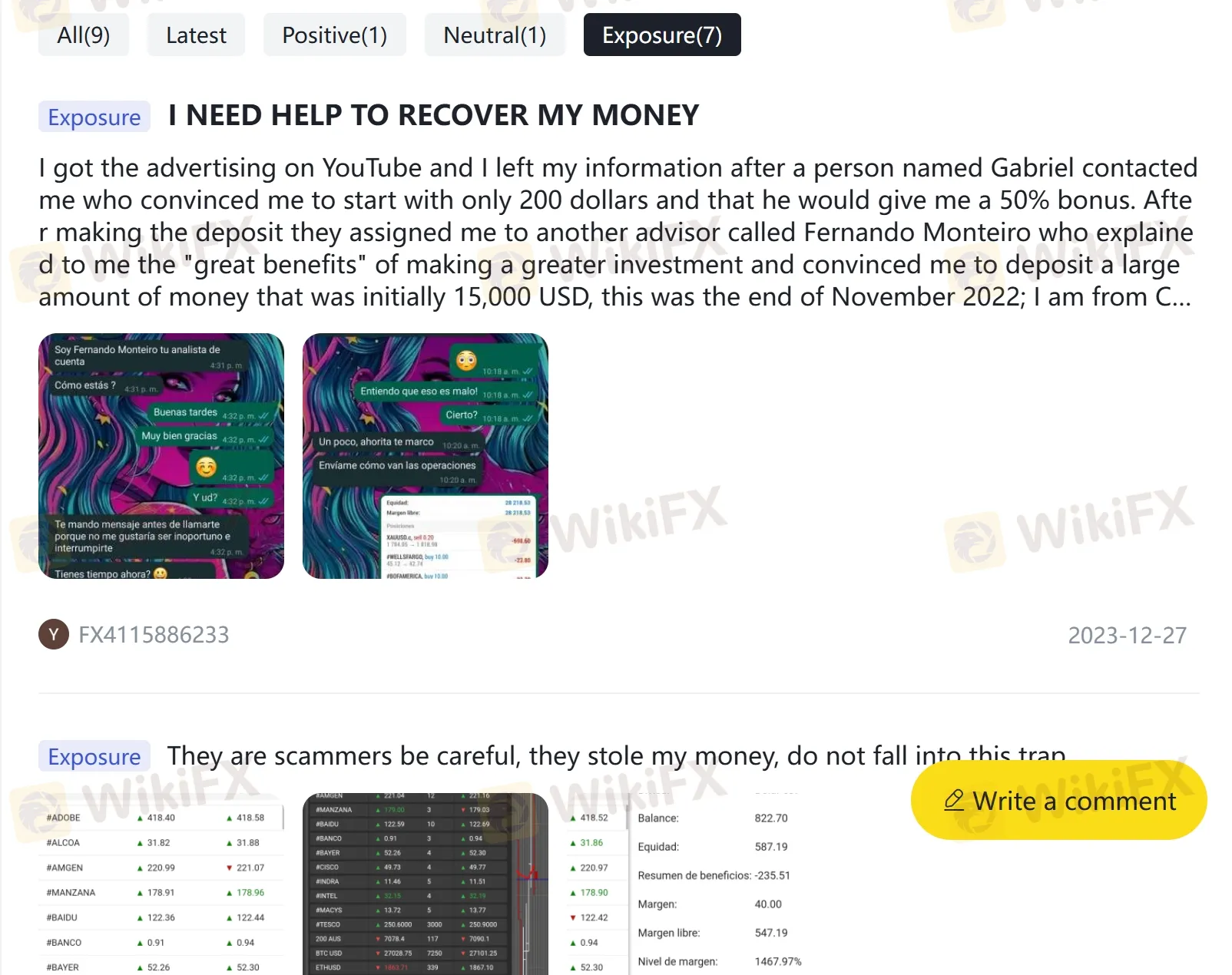 Reseñas negativas de TRADE ONLINE en WikiFX