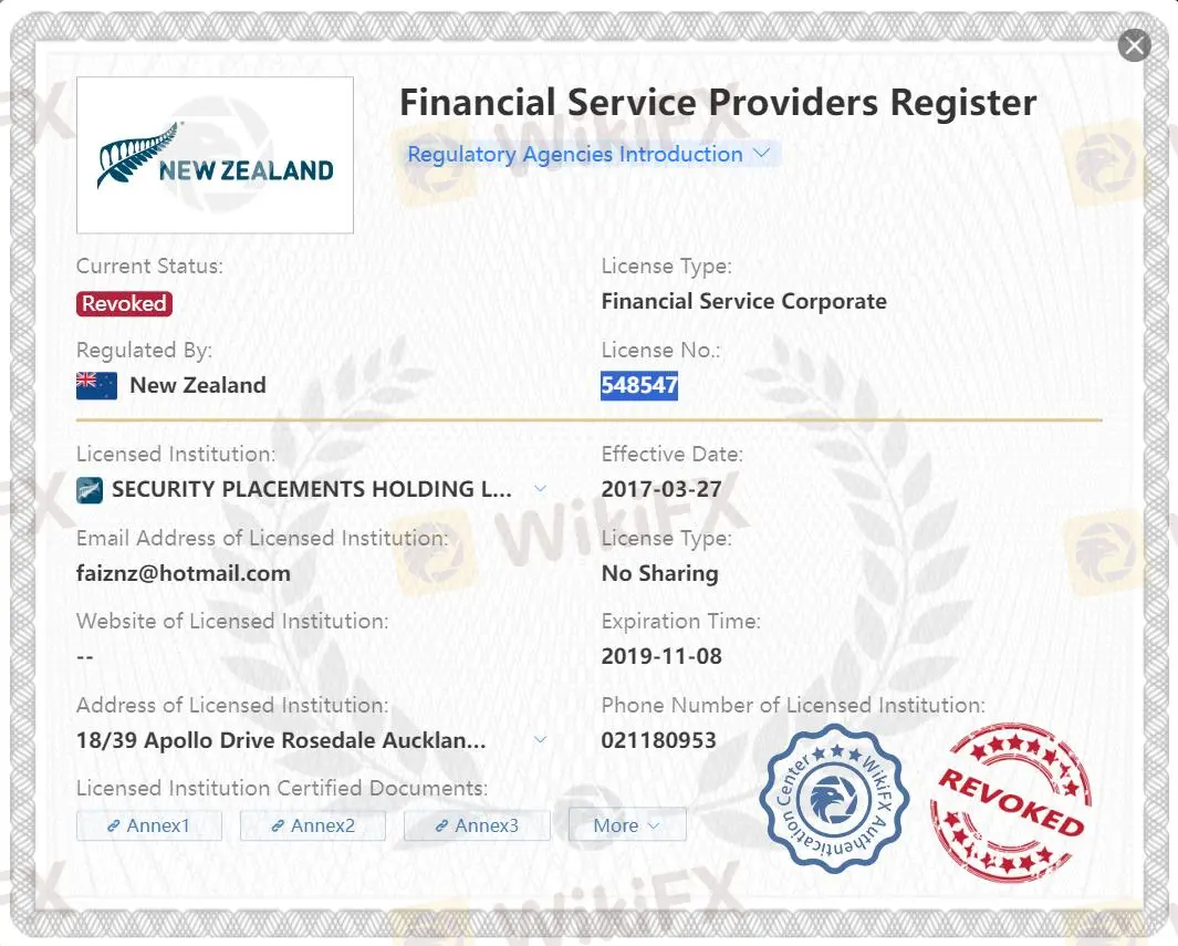 Revoked FSPR license
