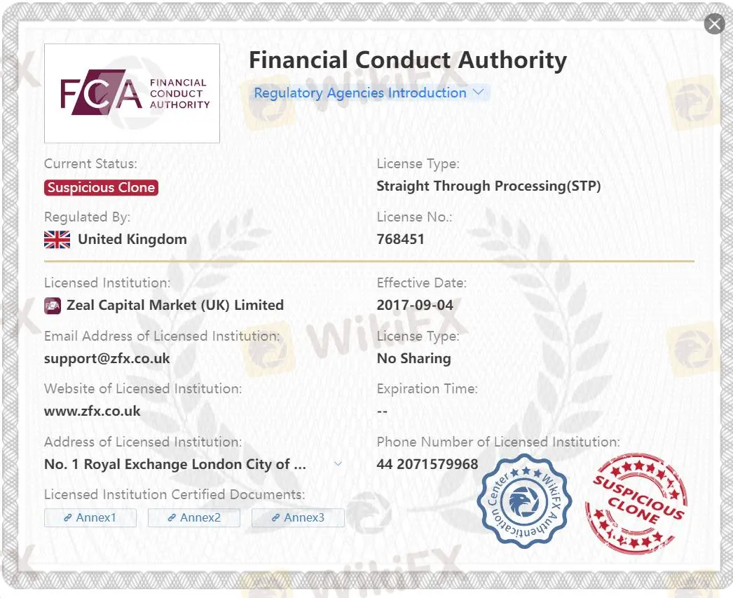 Suspicious clone FCA license