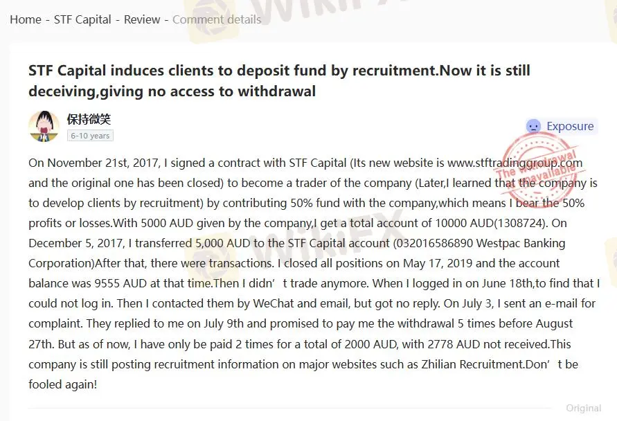 Negative STF Reviews on WikiFX Negative STF Reviews on WikiFX