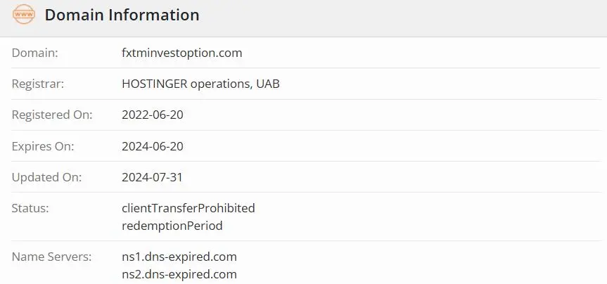 Apakah FXTMinvestOption Legal?