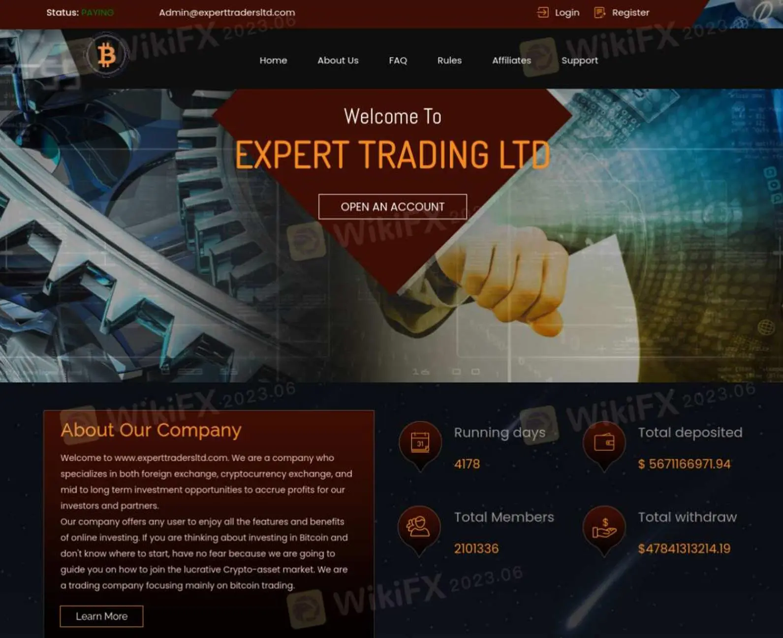 Información de EXPERT TRADING LTD