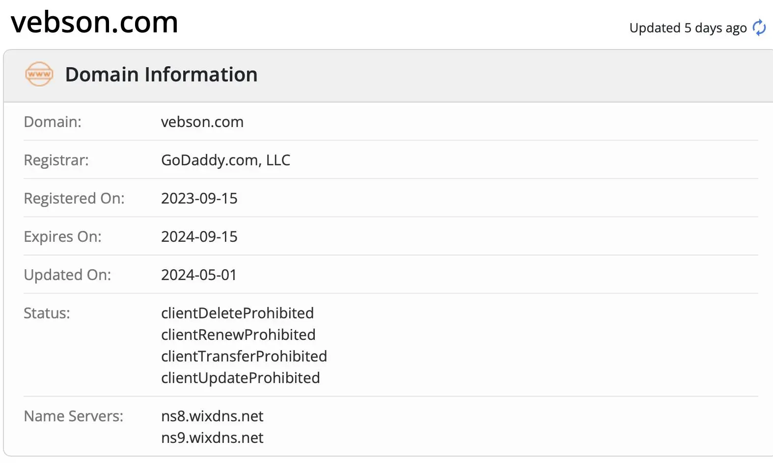 Domäneninformationen Domäneninformationen