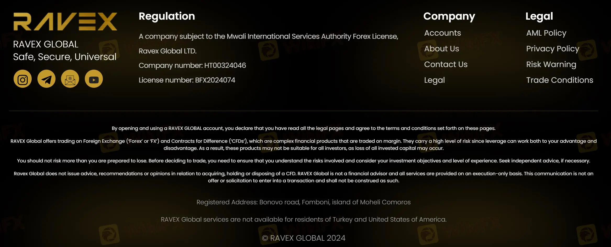 ¿Qué puedo negociar en RAVEX GLOBAL?