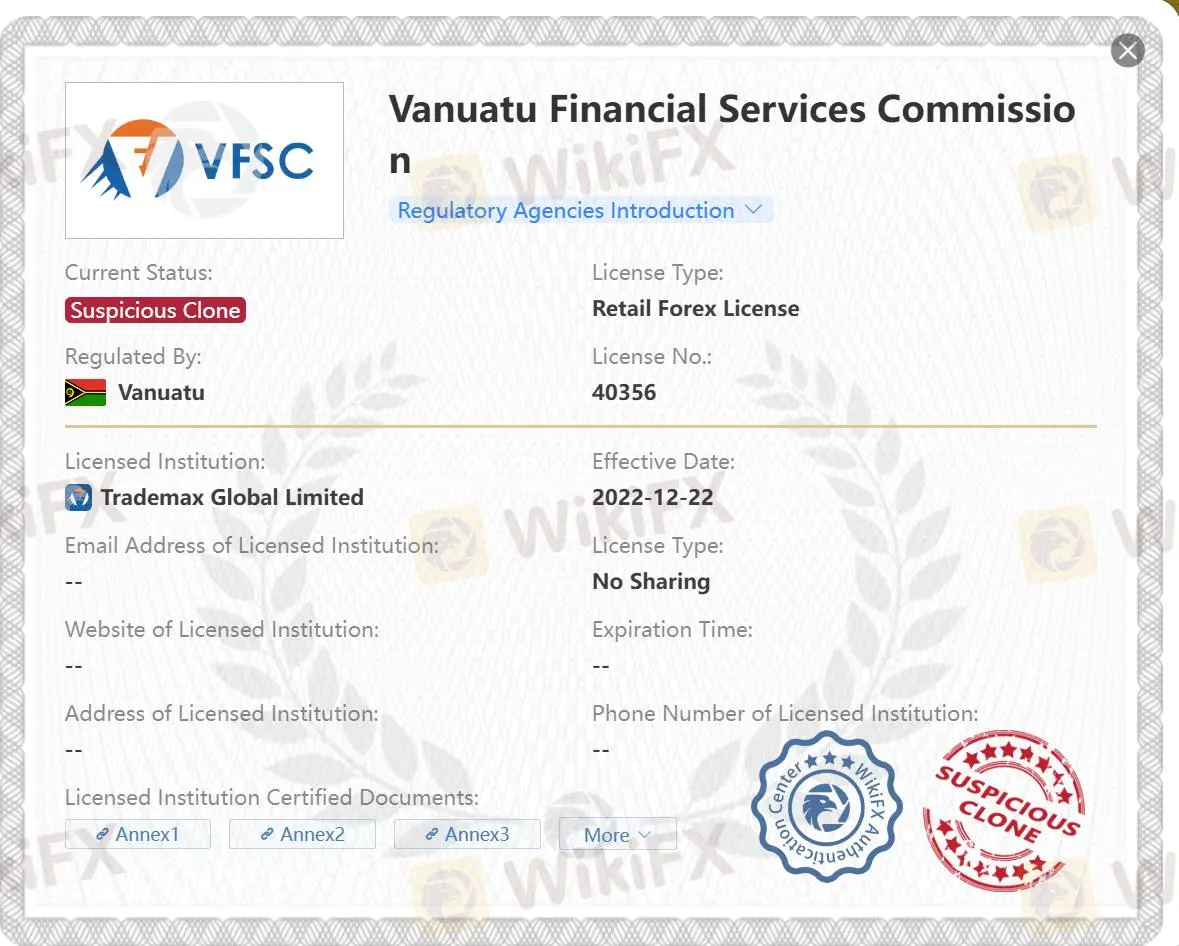 Suspicious clone VFSC license