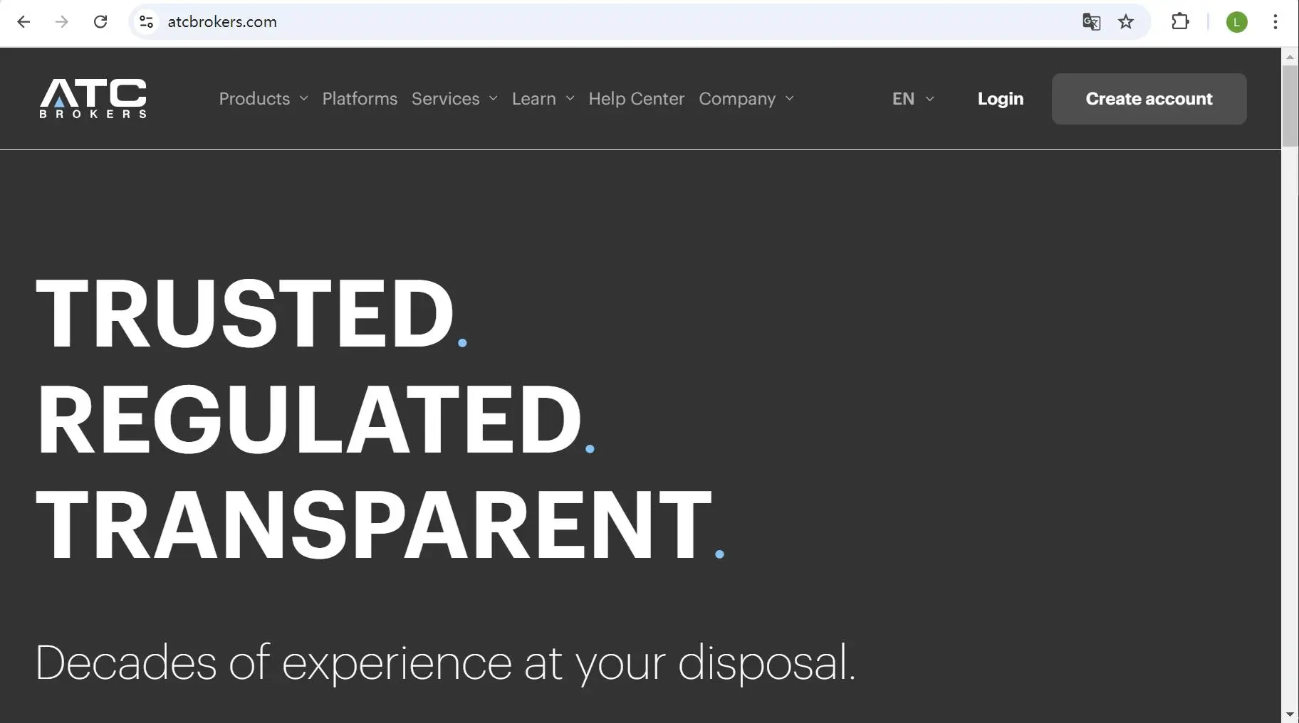 ATC BROKERS‘ homepage