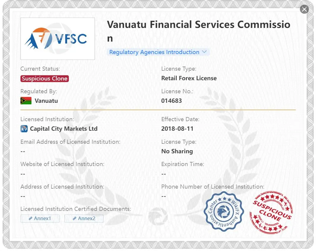 Suspicious clone VFSC license Suspicious clone VFSC license