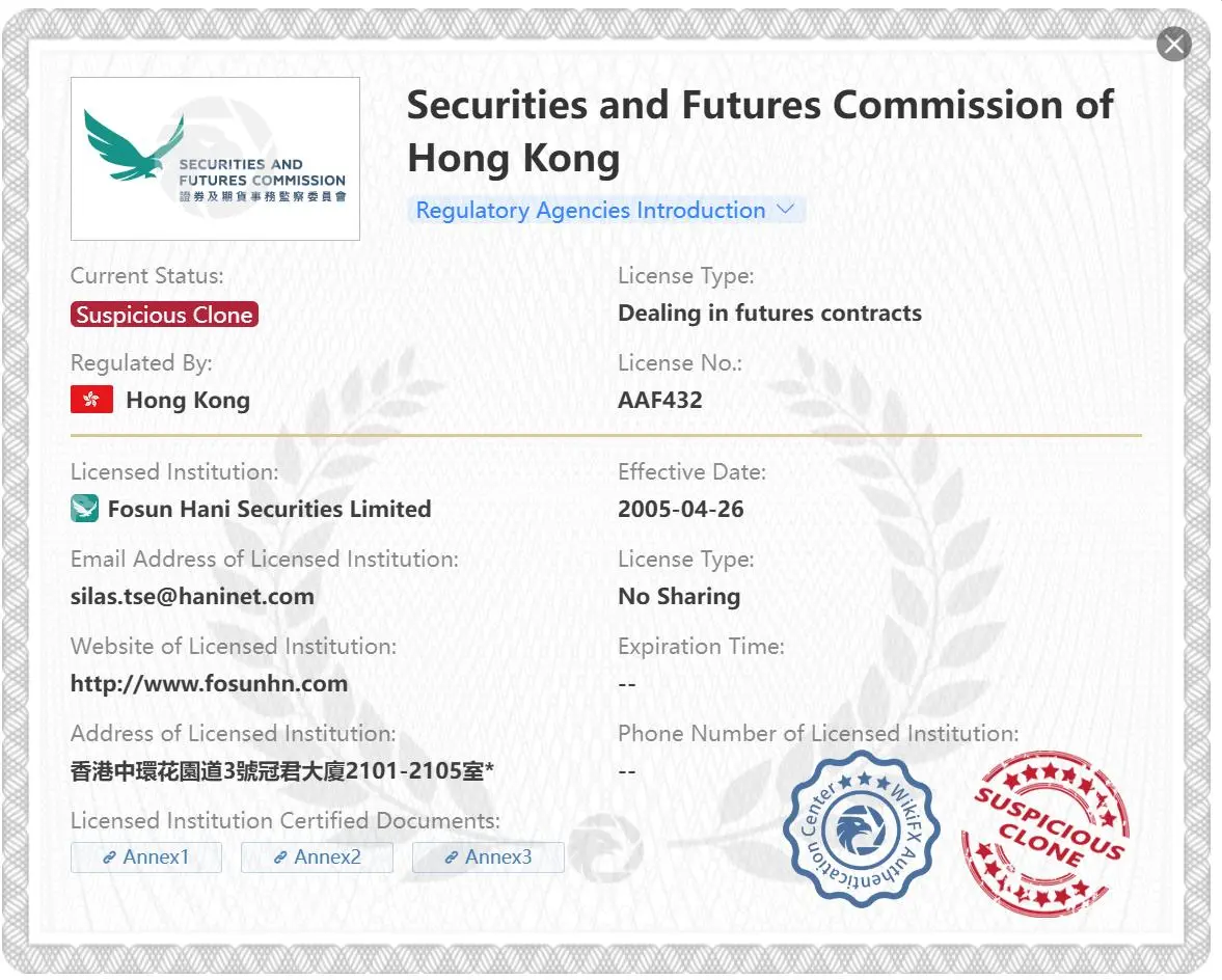 Suspicious clone SFC license