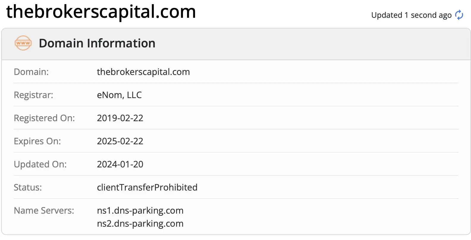 Domain information Domain information