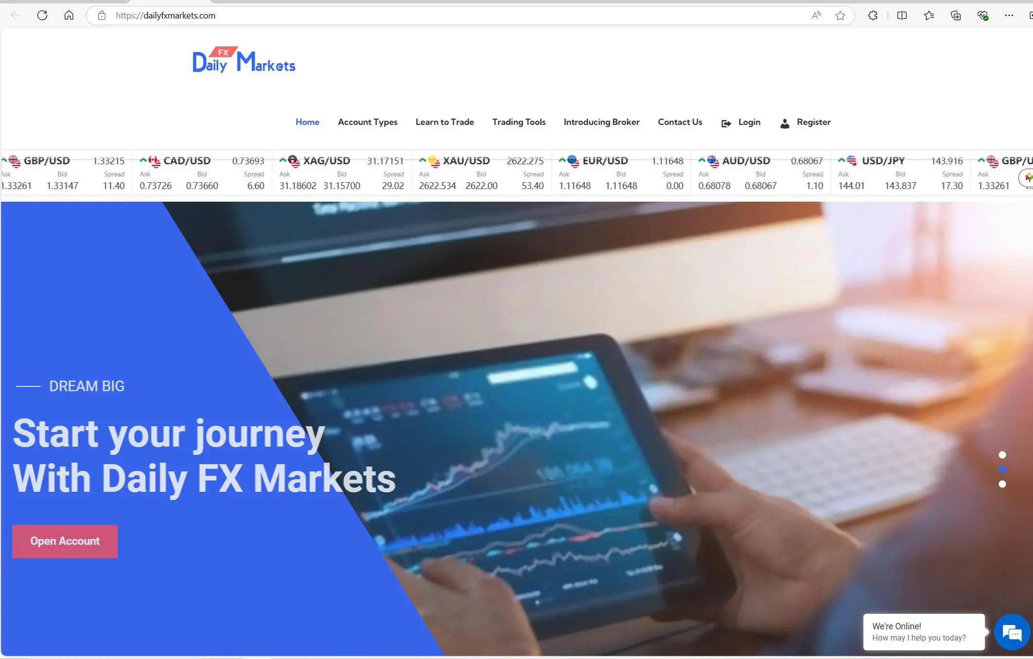 Daily FX Markets' homepage Daily FX Markets' homepage