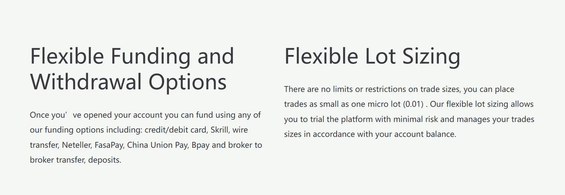 Deposit and Withdrawal