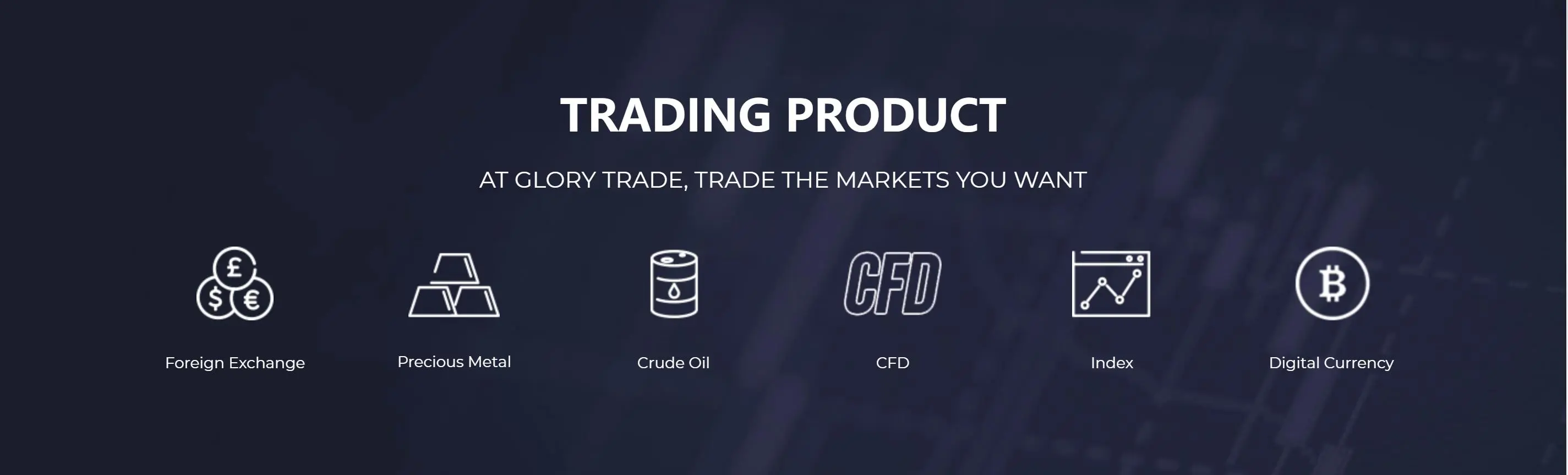 ฉันสามารถซื้อขายอะไรบน GLORY TRADE ได้บ้าง?
