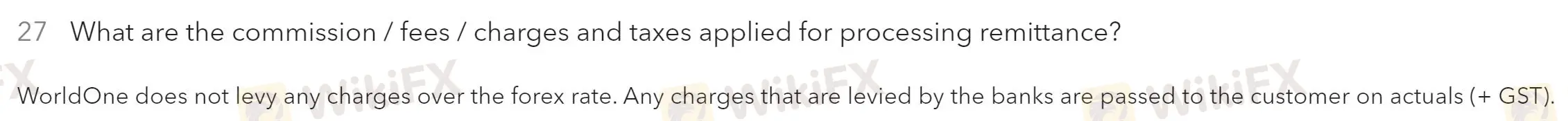 WorldOne Forex Gebühren
