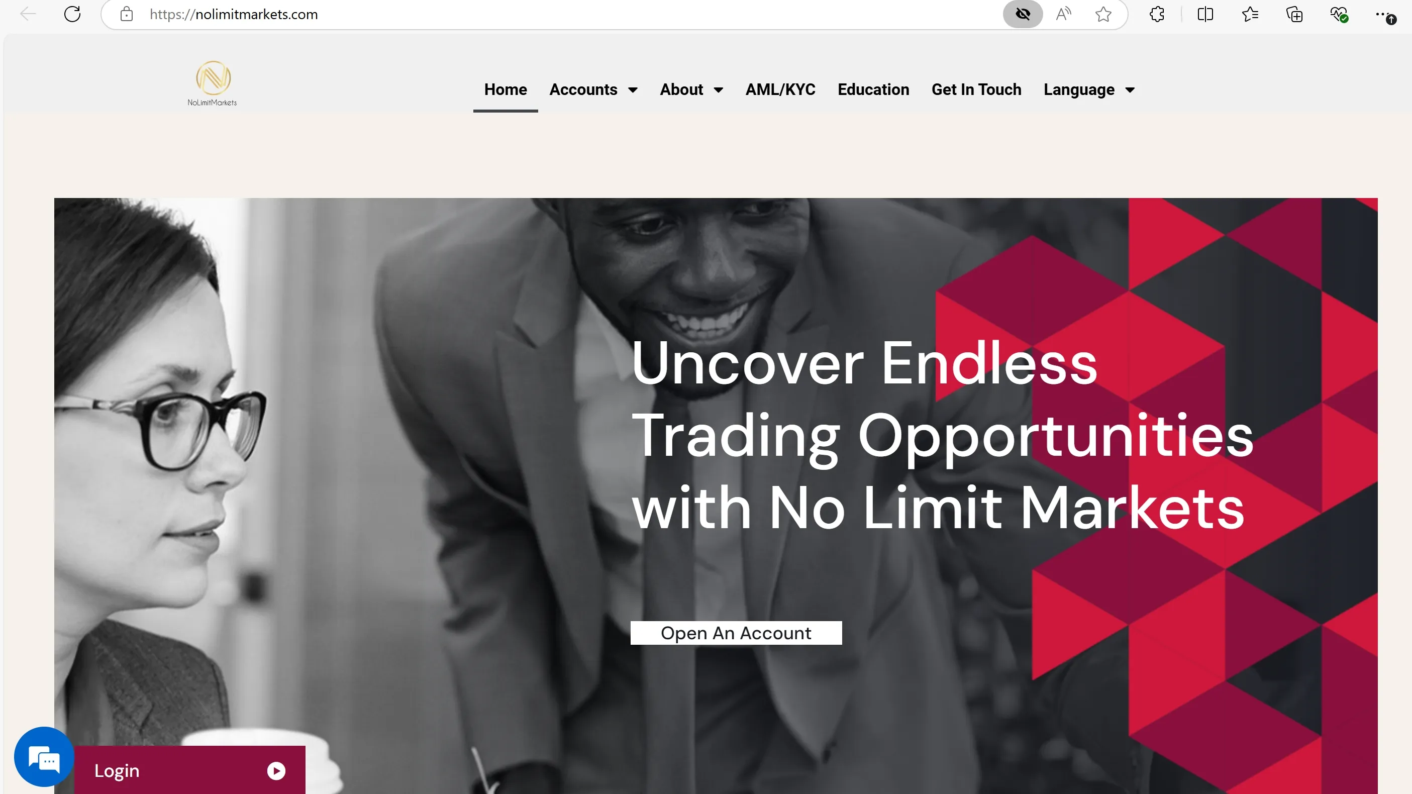 No Limit Markets' homepage No Limit Markets' homepage