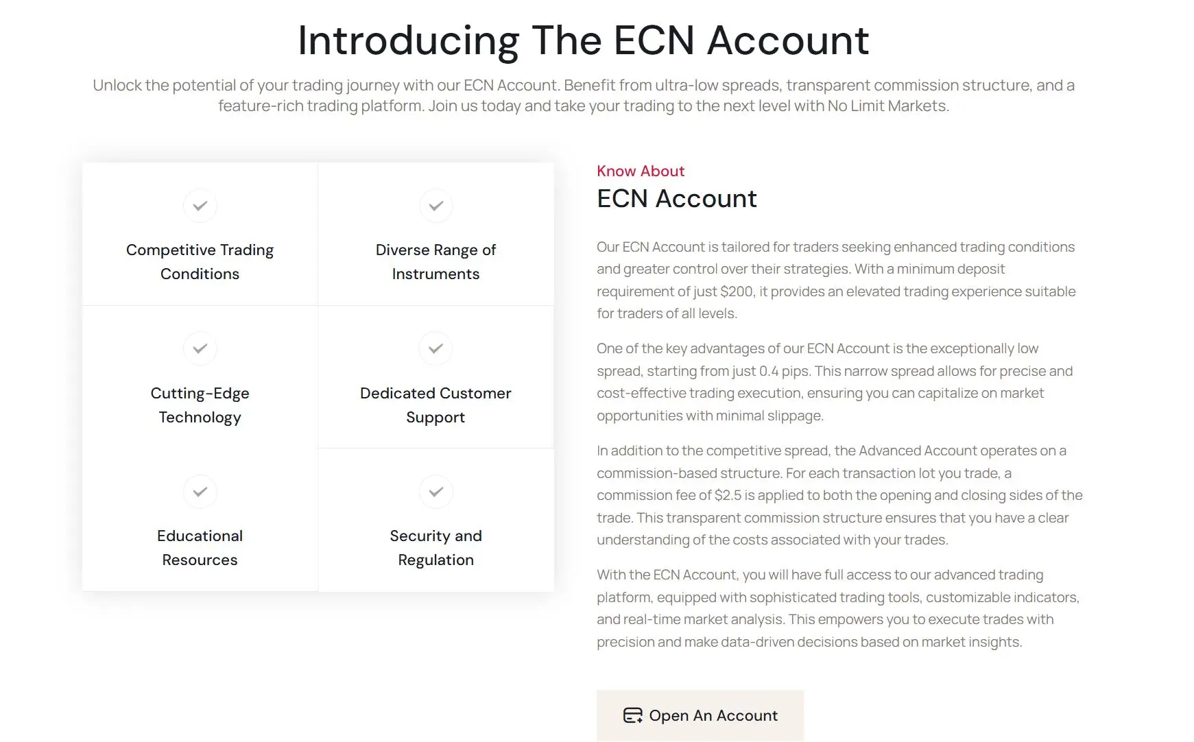ECN account detail ECN account detail