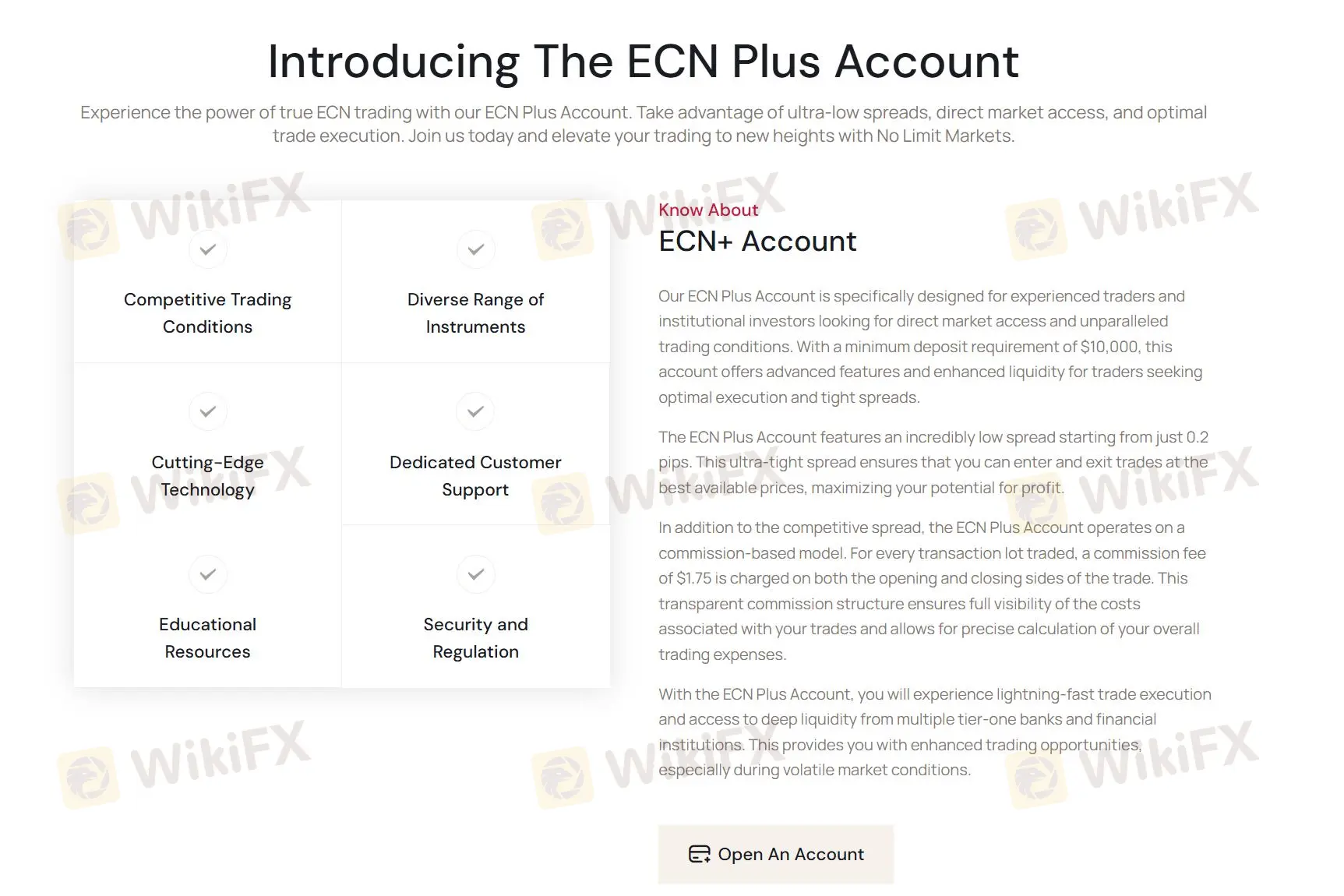 Detalle de la cuenta ECN Plus