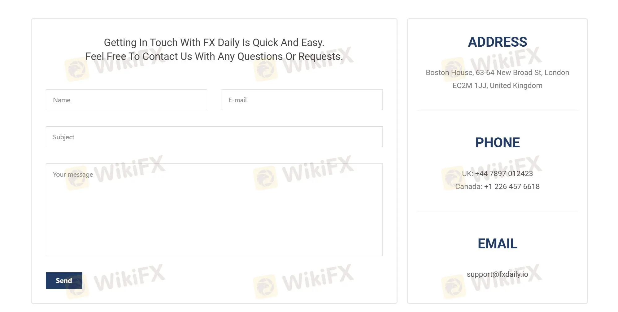 Contact info Contact info