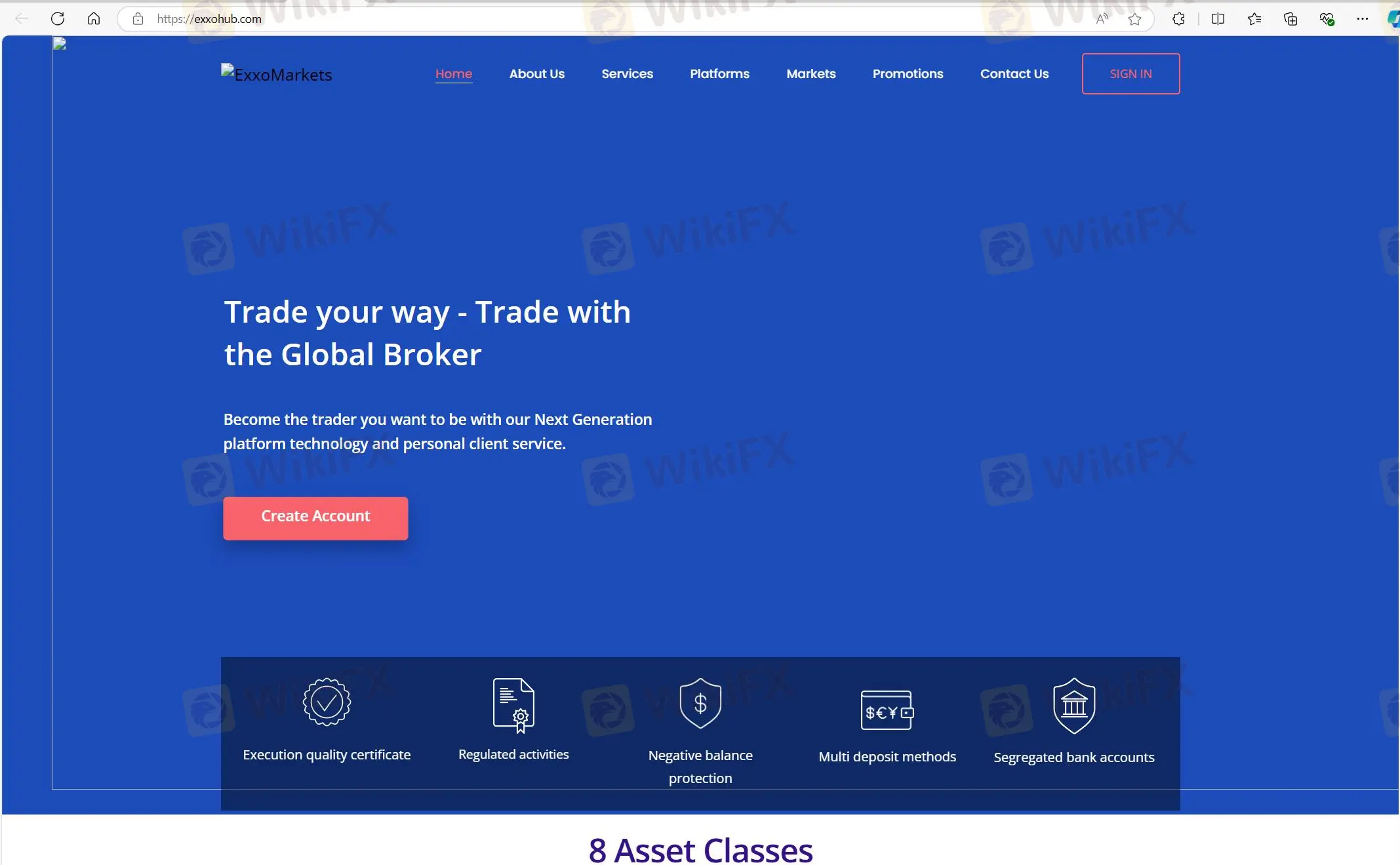 Trang chủ của Exxo Markets Trang chủ của Exxo Markets