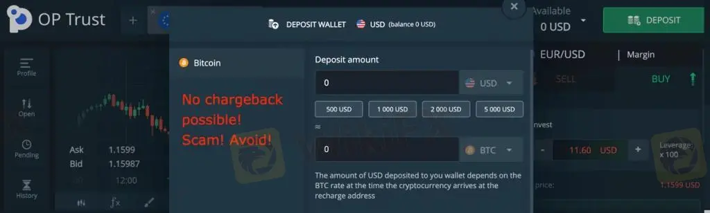 Bitcoin-Einzahlung