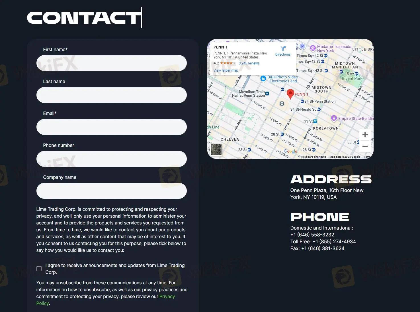 Informações de Contato