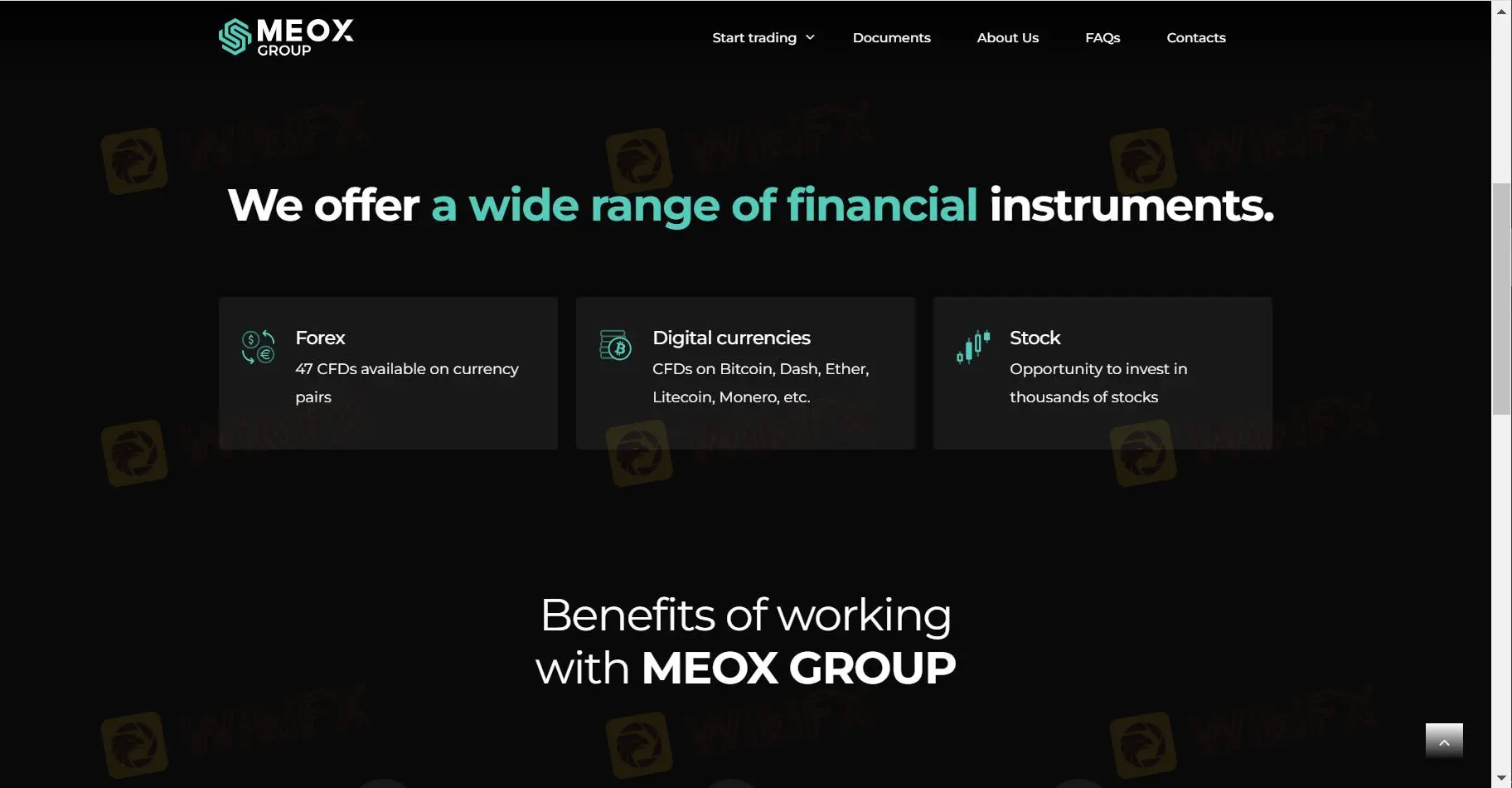 MEOX GROUP पर मैं क्या ट्रेड कर सकता हूँ?