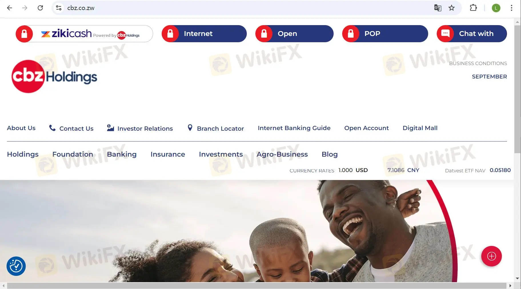 CBZ Holdings' homepage