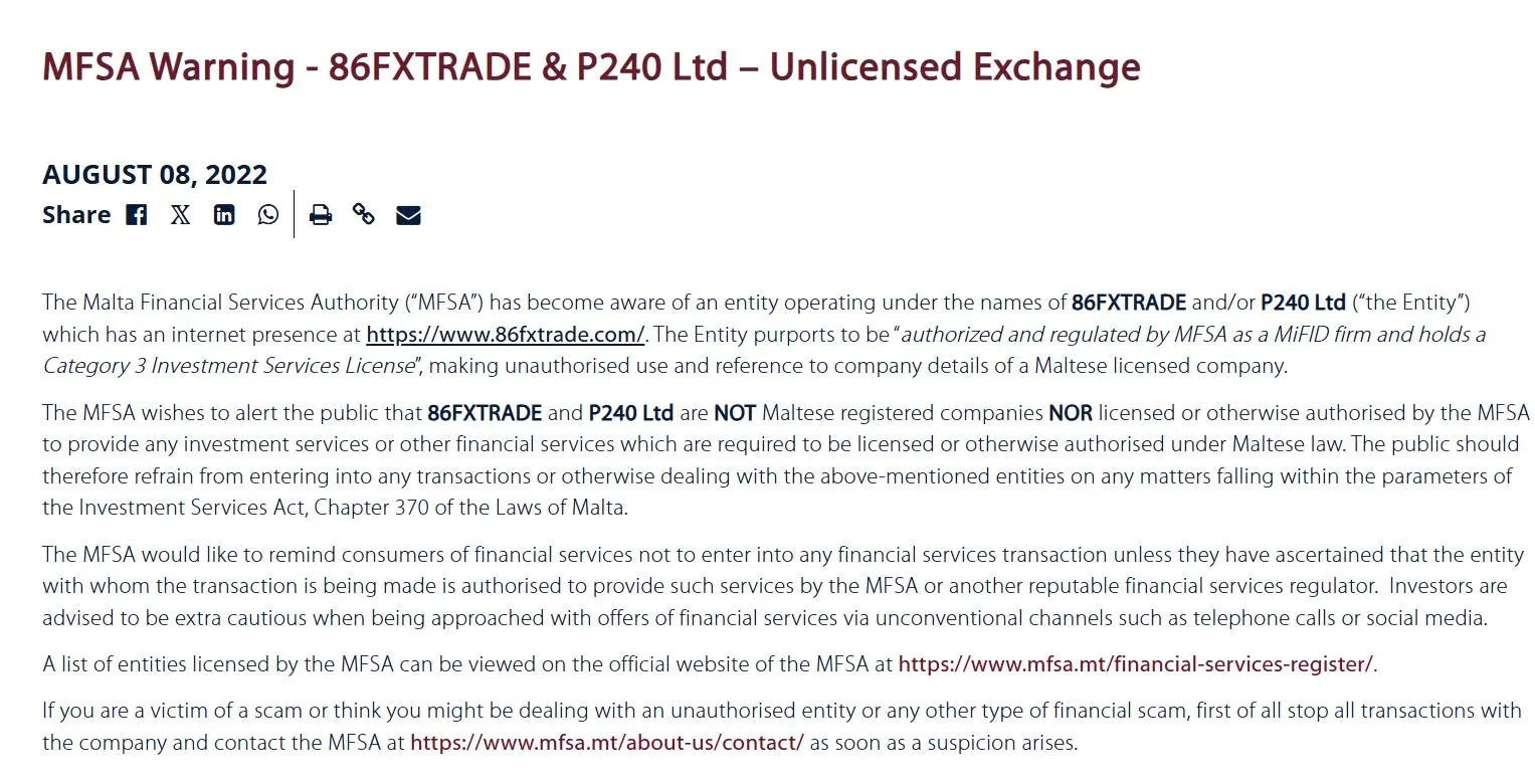 MFSA warning